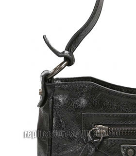 Balenciaga Black Imported Leather Mini Tote Shoulder Bag With Small Nail-7