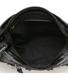 Balenciaga Black Imported Leather Mini Tote Shoulder Bag With Small Nail-8