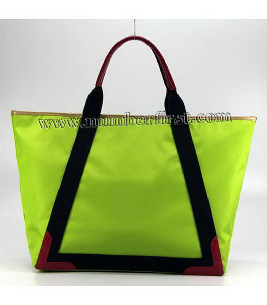 Balenciaga Canvas Large Tote Bag with Leather Lining in Green-3
