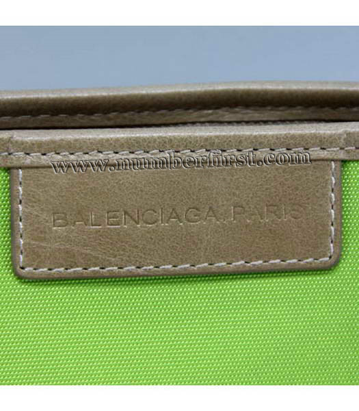 Balenciaga Canvas Large Tote Bag with Leather Lining in Green-6