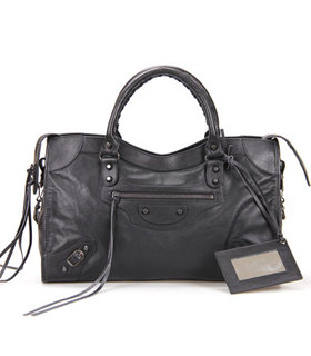 Balenciaga City Bag in Black Imported Leather