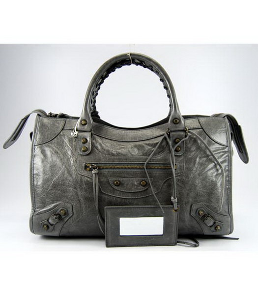 Balenciaga City Bag in Dark Silver Grey Leather