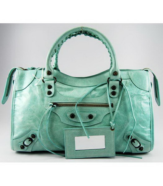Balenciaga City Bag in Light Green Leather