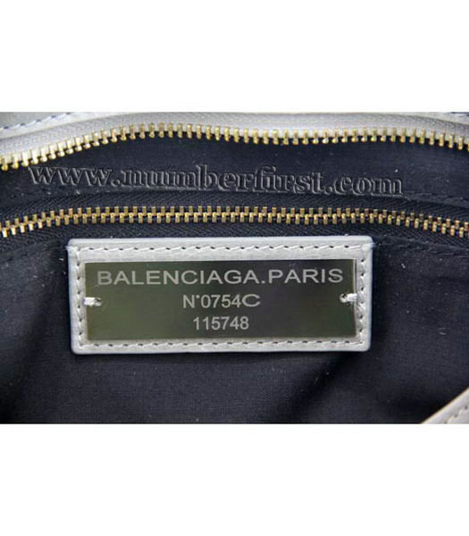 Balenciaga City Cross Bag Light Grey Leather Gold Nails-7