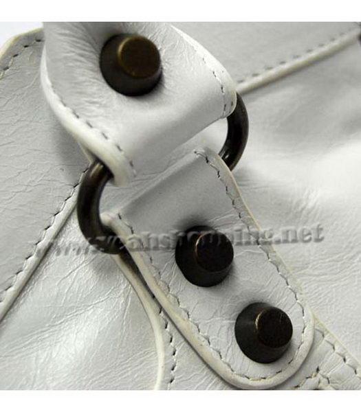 Balenciaga City Small Bag in White Leather-3