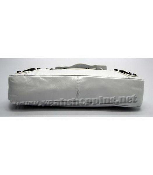 Balenciaga City Small Bag in White Leather-4