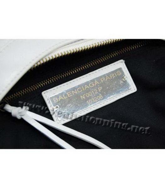 Balenciaga City Small Bag in White Leather-6