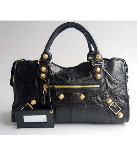 Balenciaga Classic Black Leather Large Handbag