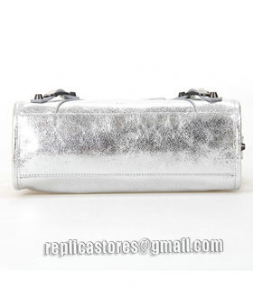 Balenciaga Classic Mini City Tote in Silver Imported Leather Small Nails-4