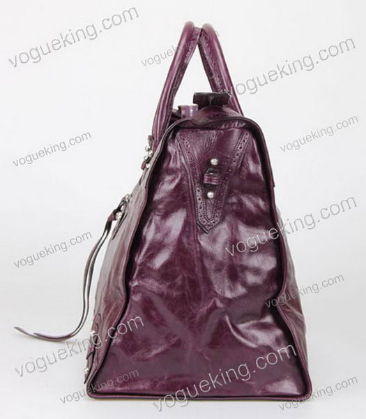Balenciaga Classic Velo Tote Handbag Dark Purple-3