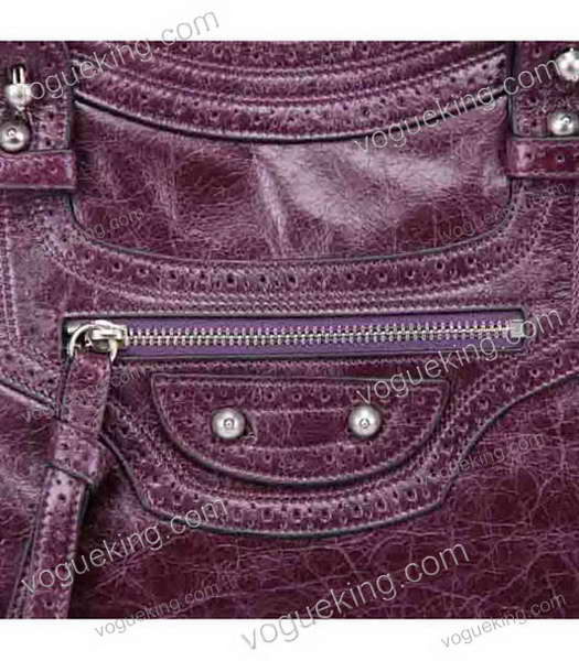 Balenciaga Classic Velo Tote Handbag Dark Purple-5