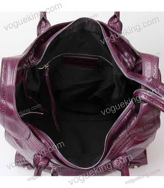 Balenciaga Classic Velo Tote Handbag Dark Purple-6