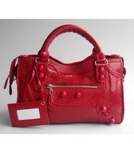 Balenciaga Covered Giant City Red Leather Handbag