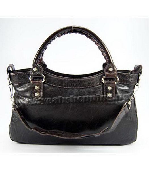 Balenciaga Dark Coffee Leather Handbag-3