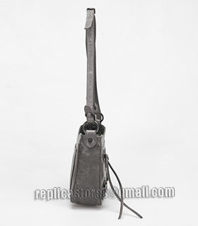 Balenciaga Dark Grey Imported Leather Mini Tote Shoulder Bag With Small Nail-2
