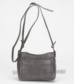 Balenciaga Dark Grey Imported Leather Mini Tote Shoulder Bag With Small Nail-3