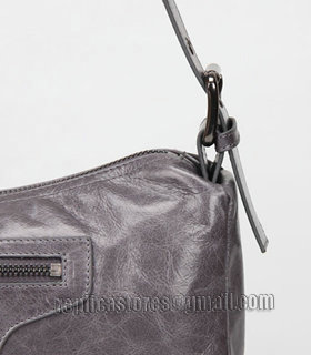 Balenciaga Dark Grey Imported Leather Small Tote Shoulder Bag With Small Nail-5