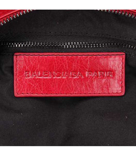 Balenciaga Dark Red Imported Leather Small Tote Shoulder Bag With Small Nail-9