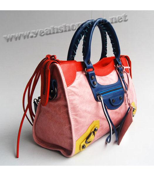 Balenciaga Giant City Bag Pink with Red/Blue/Yellow-1