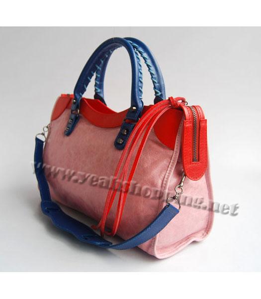 Balenciaga Giant City Bag Pink with Red/Blue/Yellow-2