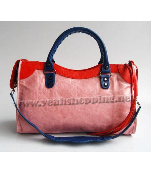 Balenciaga Giant City Bag Pink with Red/Blue/Yellow-3