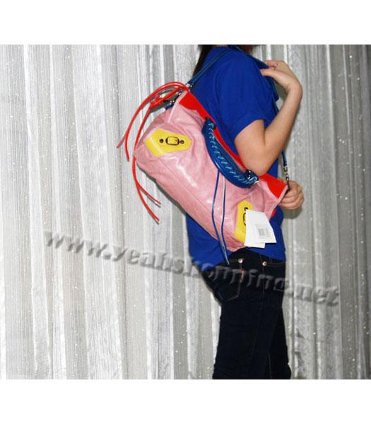 Balenciaga Giant City Bag Pink with Red/Blue/Yellow-8