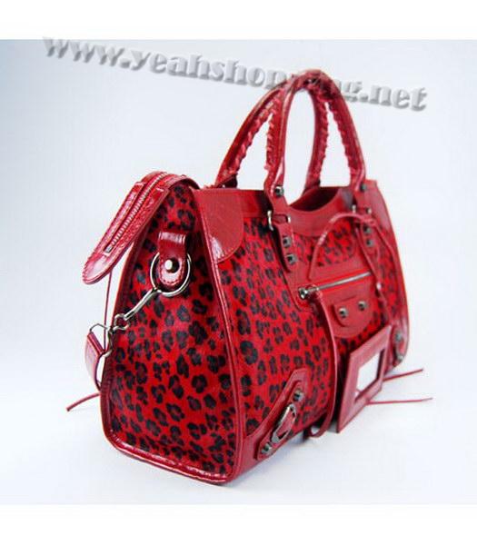 Balenciaga Giant City Bag Red Leopard Print-1