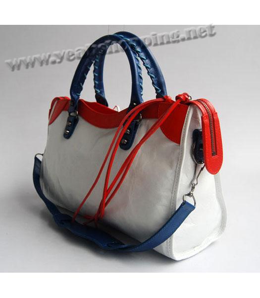 Balenciaga Giant City Bag White with Red/Blue/Yellow-2