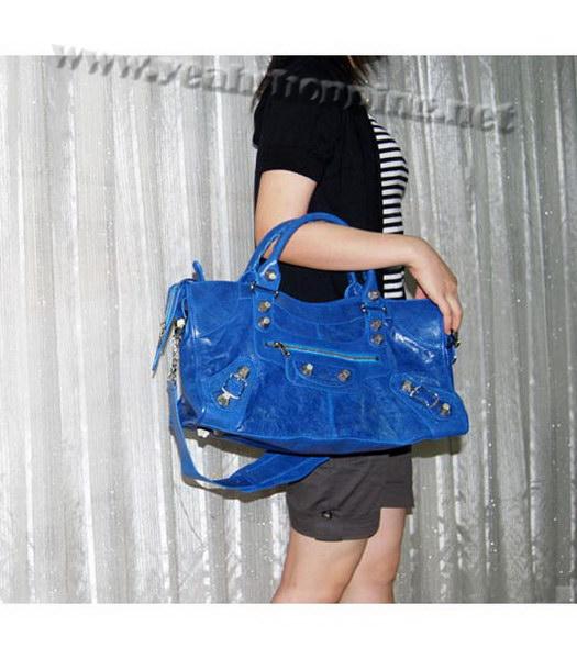 Balenciaga Giant City Lambskin Large Handbag in Blue-7