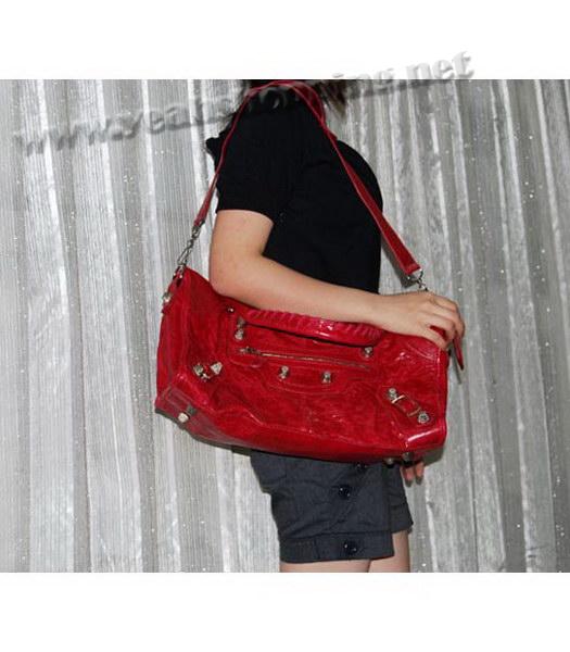 Balenciaga Giant City Lambskin Large Handbag in Red-8