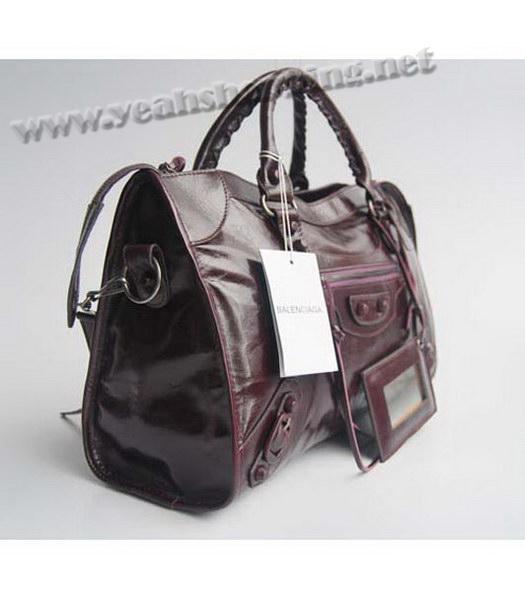 Balenciaga Giant City Purple Handbag Small Leather nail-1