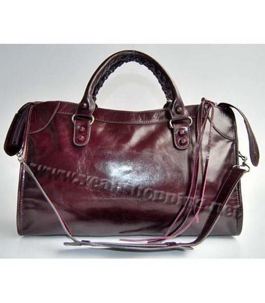 Balenciaga Giant City Purple Handbag Small Leather nail-2