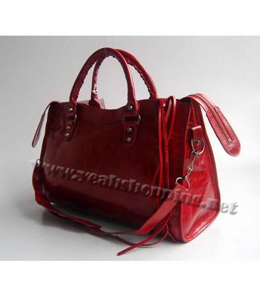 Balenciaga Giant City Red Handbag Black Nails-2