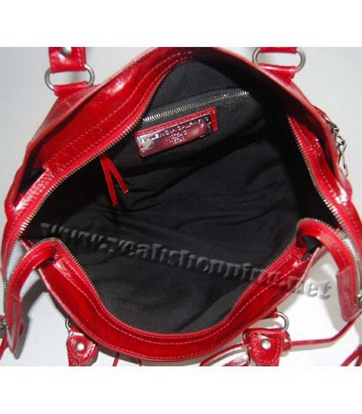 Balenciaga Giant City Red Handbag Black Nails-5