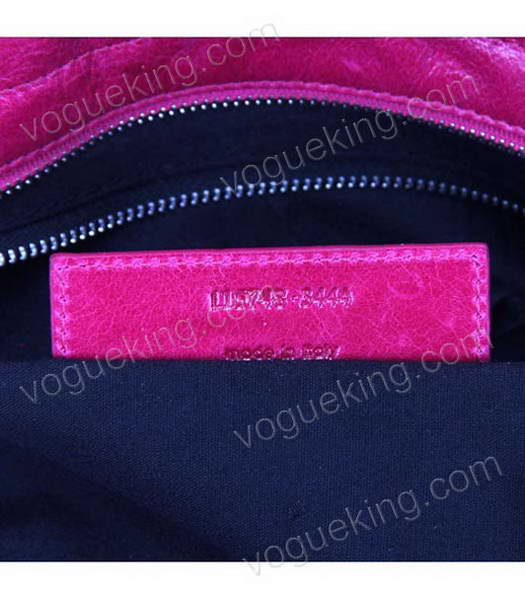 Balenciaga Handbag Pink Imported Oil Leather Pearl Silver Nails-6