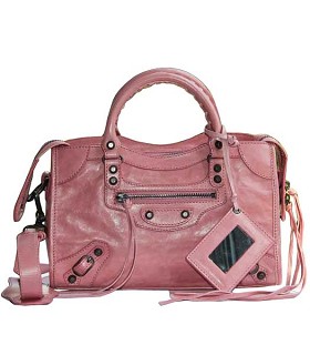 Balenciaga Imported Leather Motorcycle Bag in Pink -1
