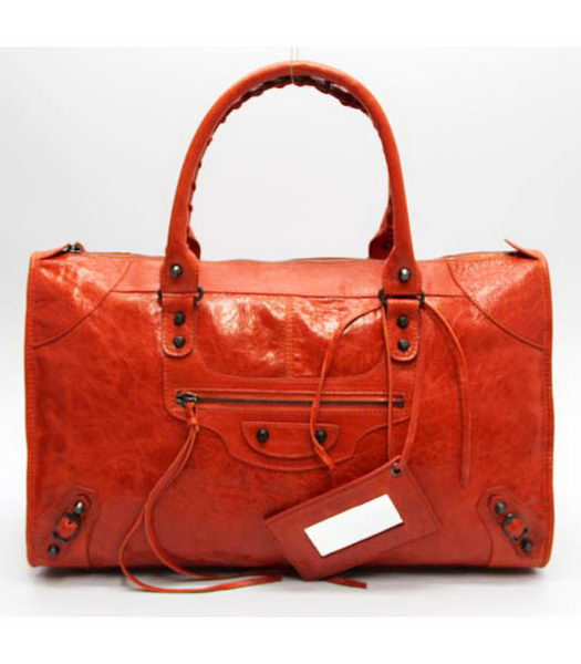 Balenciaga Lambskin Leather Giant City Bag Orange