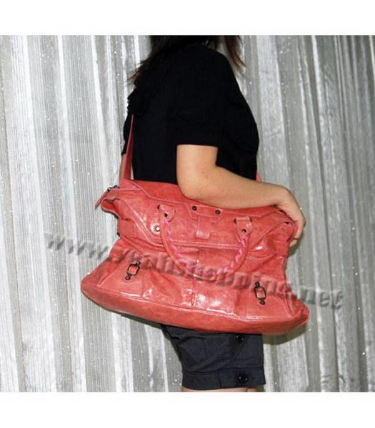 Balenciaga Large City Bag in Pink Leather-8