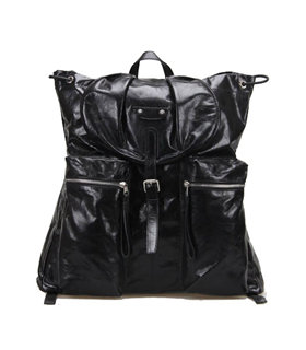 Balenciaga Large Classic Traveler Backpack Black Calfskin Leather