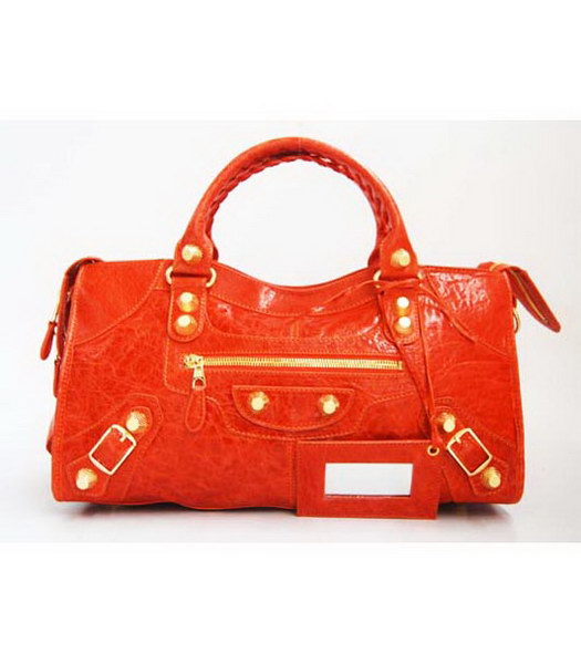 Balenciaga Large Giant City Lambskin Handbag in Orange - Replica Handbags