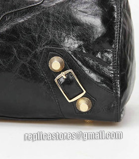 Balenciaga Le Dix Motorcycle Work Bag With Black Leather Golden Nails-7