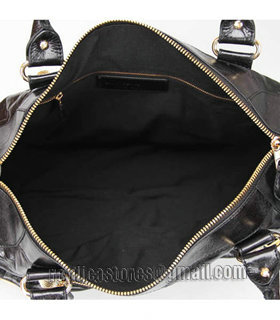 Balenciaga Le Dix Motorcycle Work Bag With Black Leather Golden Nails-8