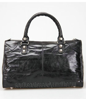Balenciaga Le Dix Motorcycle Work Bag With Black Leather White Nails-3