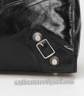 Balenciaga Le Dix Motorcycle Work Bag With Black Leather White Nails-6