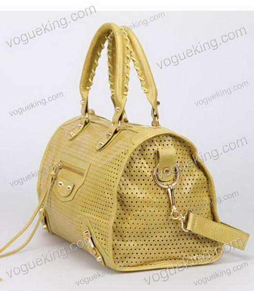 Balenciaga Maxi Twiggy Satchel Bag In Yellow Imported Oil Wax Leather -1