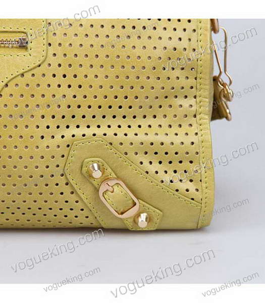 Balenciaga Maxi Twiggy Satchel Bag In Yellow Imported Oil Wax Leather -5