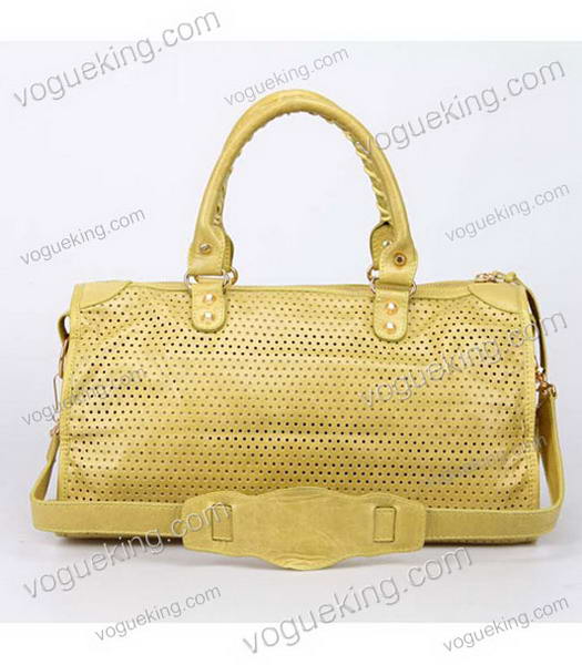 Balenciaga Maxi Twiggy Satchel Bag In Yellow Imported Oil Wax Leather -6