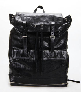 Balenciaga Medium Classic Traveler Backpack Black Calfskin Leather