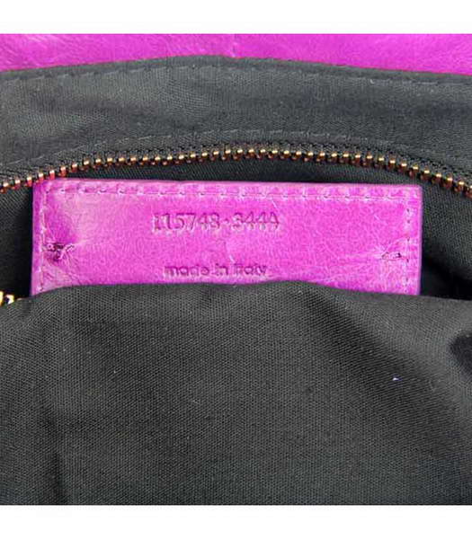 Balenciaga Mini Pompon Handbag in Middle Purple Oil Leather (Copper Nails)-6