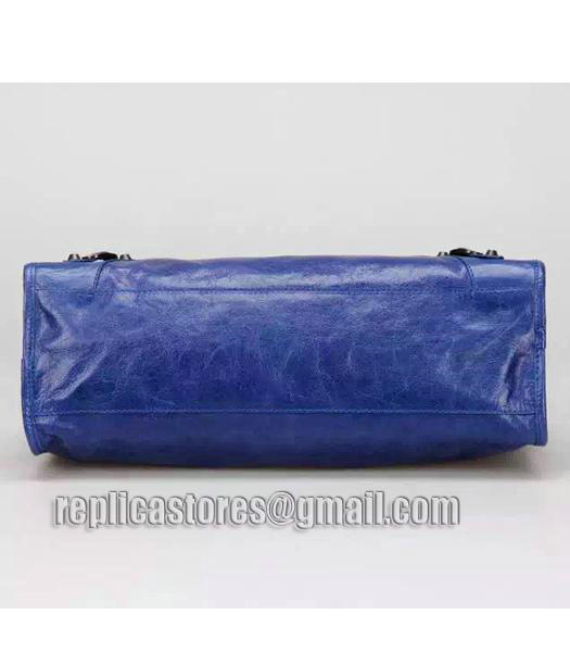 Balenciaga Motorcycle City Bag in Blue Imported Leather Gun Nails-3